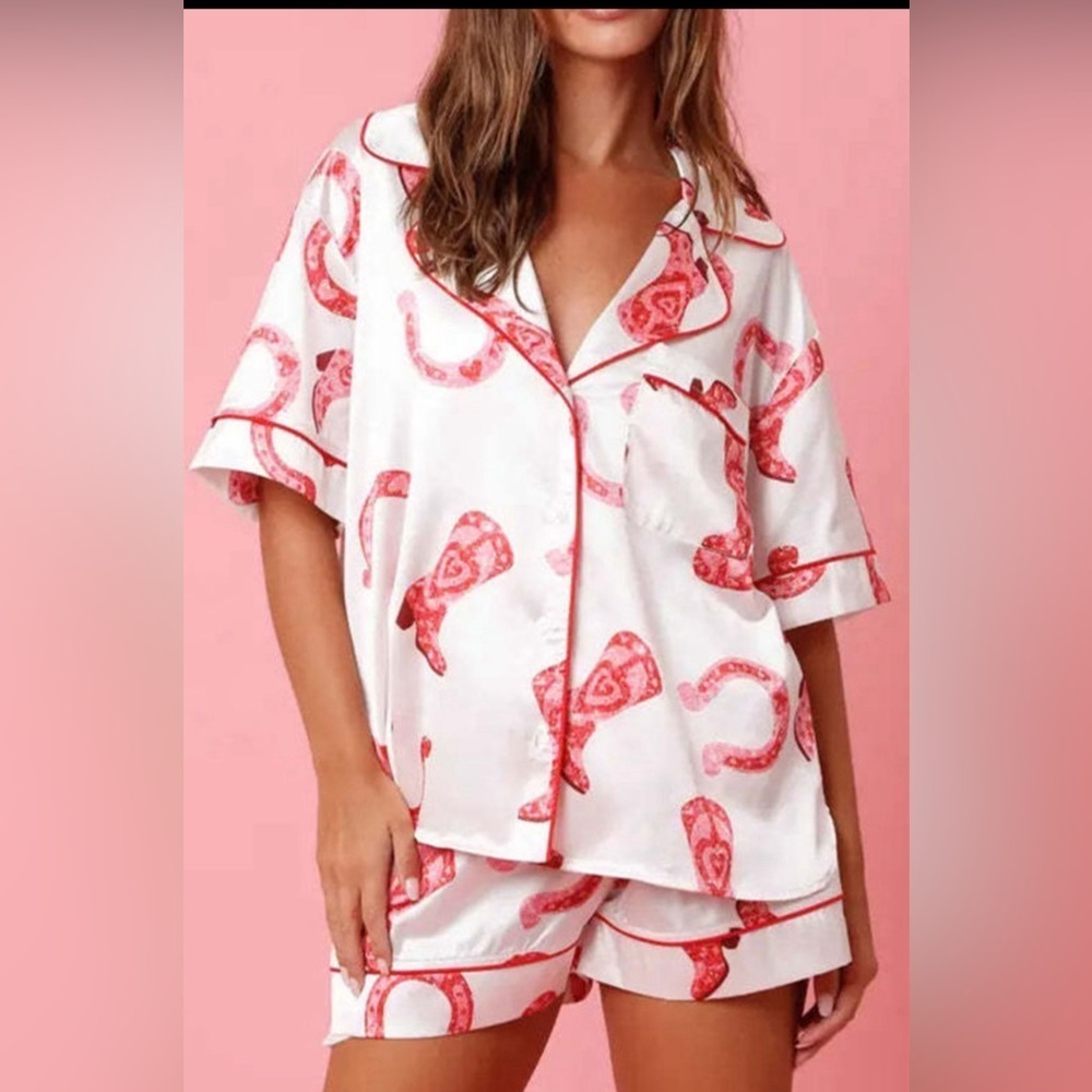 Boutique NEW Satin Pajamas PJs Loungewear